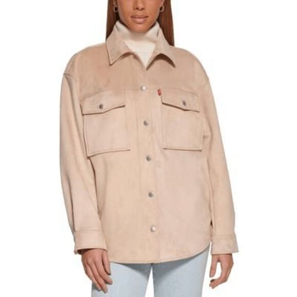 Levi's Women's Plus Size Trendy Faux-Suede Shacket - Sand 3X - Picture 1 of 4